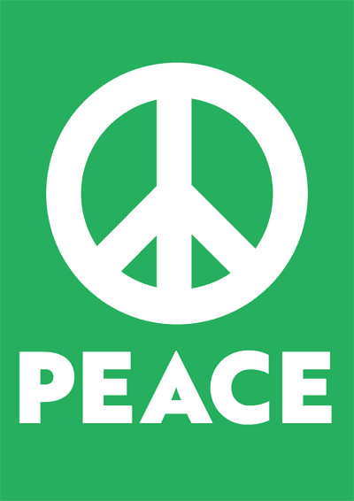 プラカード「PEACE」